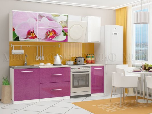 Кухня с фотопечатью Орхидея-2 1,8 м